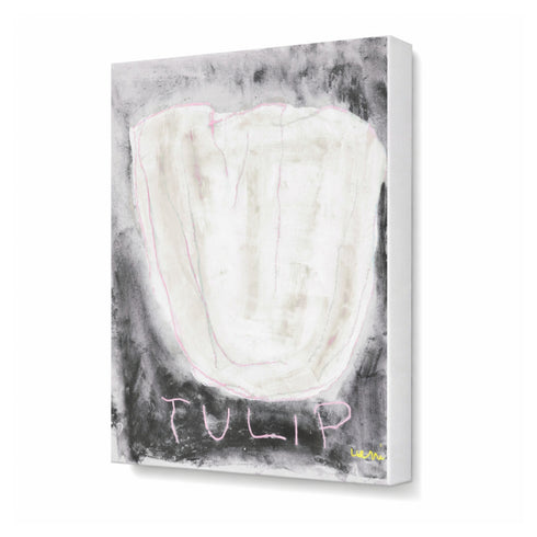 La white and black wall hung tulip pop art - Shop abstract art print by Kerri Rosenthal.