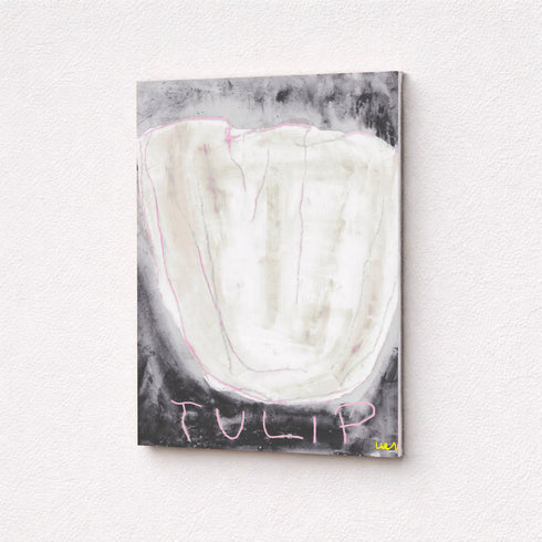 La black and white wall hung tulips art - Shop abstract artwork decor for any space by Kerri Rosenthal.