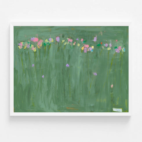 Flower child large green floral art - Shop abstract artwork decor for any space by Kerri Rosenthal.