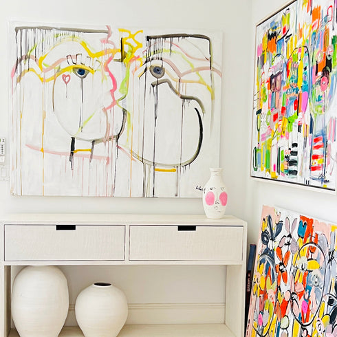 Le Kiss Original Painting by Kerri Rosenthal