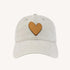 KR Imperfect leather heart light grey baseball cap hat in 100% cotton with adjustable strap - Shop women's baseball cap hats by Kerri Rosenthal