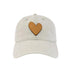 KR Imperfect leather heart light grey baseball cap hat in 100% cotton with adjustable strap - Shop women's baseball cap hats by Kerri Rosenthal