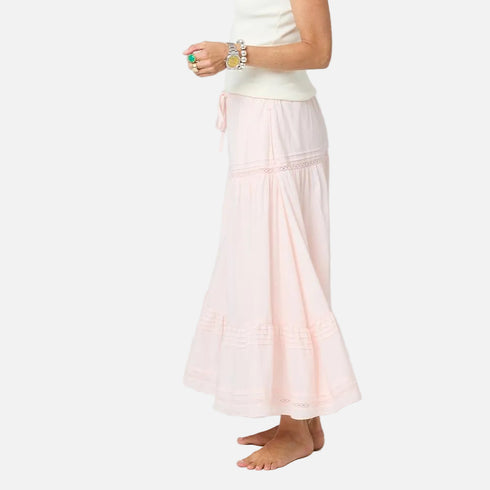 Vacance pink long cotton skirt - Shop women's cute maxi skirts by Kerri Rosenthal.