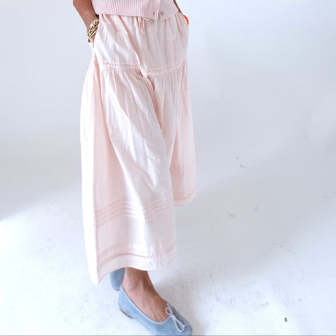 Vacance long pink skirt in 100% cotton - Shop women's maxi skirts by Kerri Rosenthal.