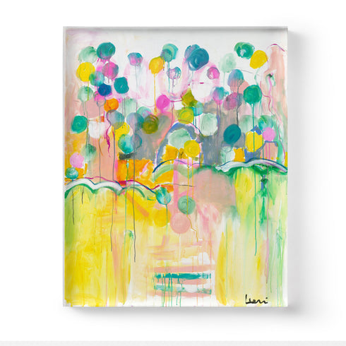 Colorful Love Grows Here Abstract Art Print Wall Art Artwork - Unique artwork for modern living room wall decor