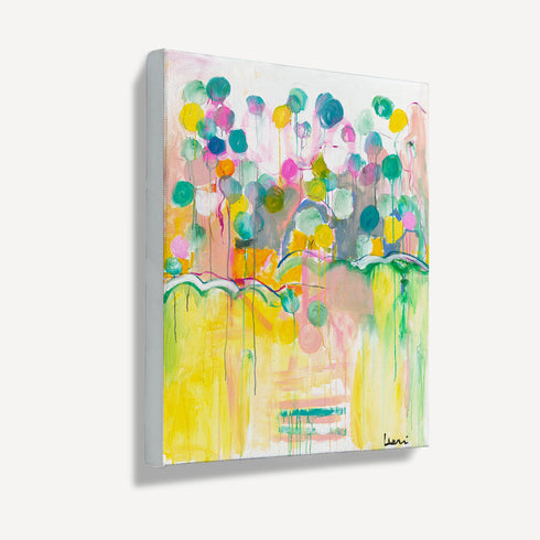 Colorful Love Grows Here Abstract Art Print Wall Artwork - Unique artwork for modern living room wall decor