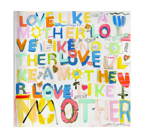 Love Like No Other Mother Acrylic Block of Love Positive Word Art - Gifts for mom, mother's day.