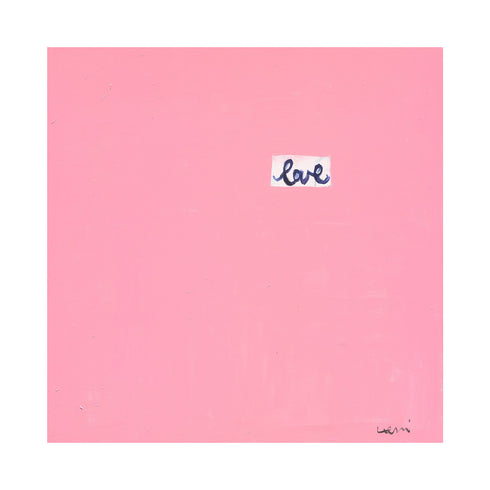 Love word art print black, white and pink wall artwork by Kerri Rosenthal