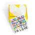 Love Rules Block of Love by Kerri Rosenthal. Blocks of Love are signed, mini editions of Kerri Rosenthal's word artwork mounted on 3/4" plexiglass acrylic block
