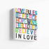 Set up your room with vibrant colors using the 'Love Rules' art print word wall artwork by Kerri Rosenthal