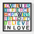Set up your room with vibrant colors using the 'Love Rules' art print word wall framed artwork by Kerri Rosenthal