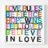 Set up your room with vibrant colors using the 'Love Rules' art print word wall framed artwork by Kerri Rosenthal