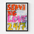 Love Served Here Wall Word Art Print Artwork - Perfect modern wall art decor for living room, bedroom or any space. Original artwork by Kerri Rosenthal