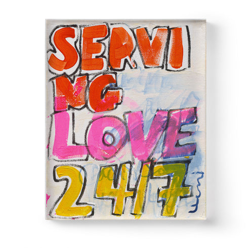 Love Served Here Wall Word Art Print Artwork - Perfect modern wall art decor for living room, bedroom or any space. Original artwork by Kerri Rosenthal