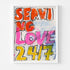 Love Served Here Wall Word Art Print Artwork - Perfect modern wall art decor for living room, bedroom or any space. Original artwork by Kerri Rosenthal