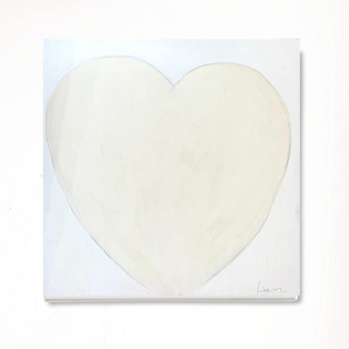 neutral soft tone heart wall art original painting artwork by Kerri Rosenthal