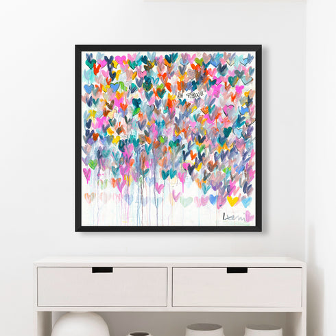 Love Adorned Mini Colorful Heart Art Print - Modern decor wall art sets by Kerri Rosenthal