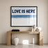 Love Is Here Beach - Navy Horizontal Art Print