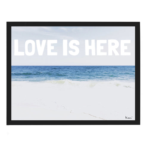 Love Is Here Beach - White Horizontal Art Print