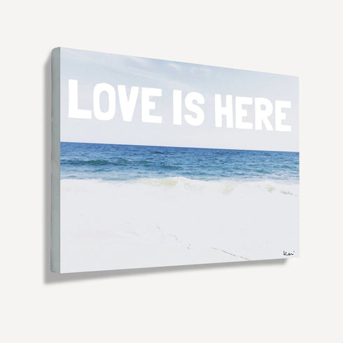 Love Is Here Beach - White Horizontal Art Print