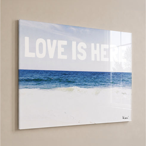 Love Is Here Beach - White Horizontal Art Print