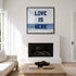 Love Is Here Beach Square Art Print Navy