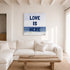 Love Is Here Beach Square Art Print Navy