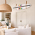 A multicolor surfboard craft that makes a bold, loving statement, whether it's hung on the wall or catching waves.