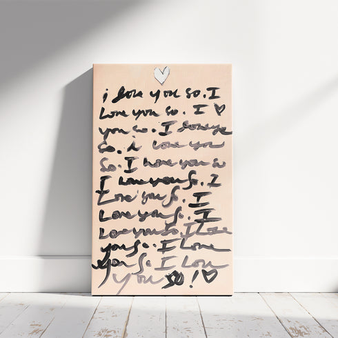 Love Letter wall word art original artwork inspired home interiors for modern living spaces by Kerri Rosenthal