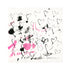 Kerri Rosenthal abstract heart painting on white background with hand-drawn black outlined hearts, pink paint splatter accents, and hand-lettered text reading "I Am Love"