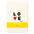 Love Squared Card, black and red cute mini artwork on a card by Kerri Rosenthal, styled view
