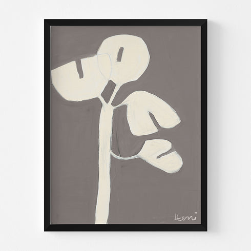 Love Tree beige grey and cream abstract original art print by Kerri Rosenthal - Unique artwork gifts for living room, bedroom art wall decor.