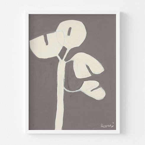 Love Tree beige grey and cream abstract original art print by Kerri Rosenthal - Unique artwork gifts for living room, bedroom art wall decor.