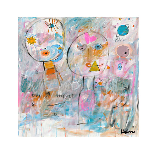 Love Up In The Sky colorful art print by Kerri Rosenthal - Unique artwork for living room wall decor