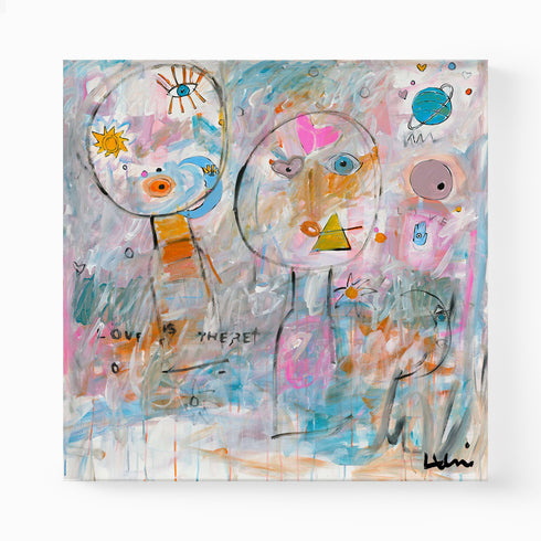 Love Up In The Sky colorful art print by Kerri Rosenthal - Unique artwork for living room wall decor