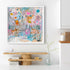 Love Up In The Sky colorful art print by Kerri Rosenthal - Unique artwork for living room wall decor