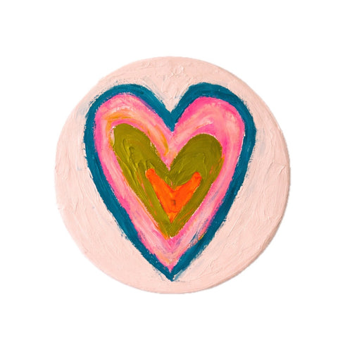 Love Drop multicolor original painting on stretched canvas - Unique original artwork gifts for the living room, bedroom or home decor by Kerri Rosenthal