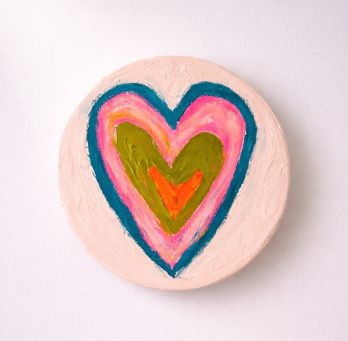 Love Drop multicolor original painting on stretched canvas - Unique original artwork gifts for the living room, bedroom or home decor by Kerri Rosenthal