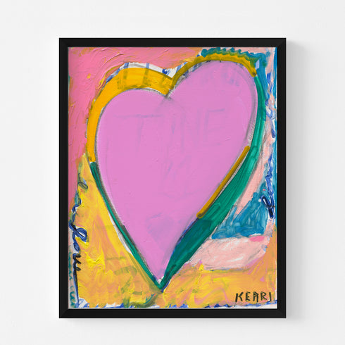Love Me Happy multicolor wall art print - Unique artwork gifts for living room, bedroom or any space wall art decor by Kerri Rosenthal