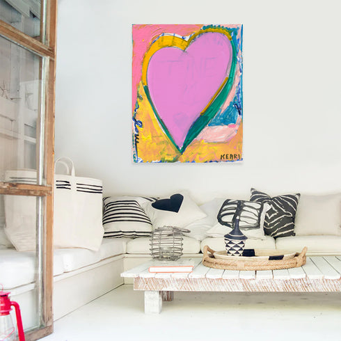 Love Me Happy multicolor wall art print - Unique artwork gifts for living room, bedroom or any space wall art decor by Kerri Rosenthal