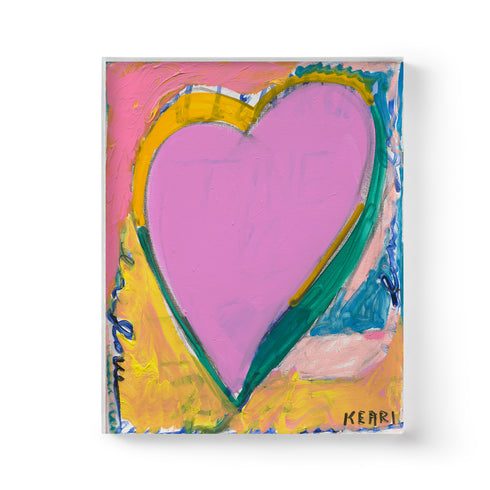 Love Me Happy multicolor wall art print - Unique artwork gifts for living room, bedroom or any space wall art decor by Kerri Rosenthal