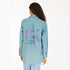 Love On Repeat blue denim button-up shirt with Love printed graphic - Cute women's denim shirts by Kerri Rosenthal