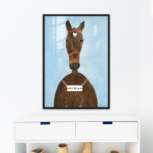 Love Reigns multicolor horse abstract wall art print - Shop wall artwork decor for any space by Kerri Rosenthal