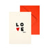 Love Squared Card, black and red cute mini artwork on a card by Kerri Rosenthal