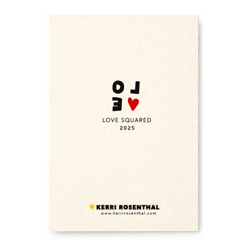 Love Squared Card, black and red cute mini artwork on a card by Kerri Rosenthal