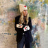 Love natural beanie in a cotton-cashmere blend with a red heart patch and natural smittens fingerless gloves - Shop cute women’s beanies hats by Kerri Rosenthal