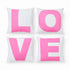 Love pink & white cute square decorative throw pillows in linen by Kerri Rosenthal