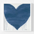 Love’s Essence white framed wall art print blue Drippy Heart original artwork by Kerri Rosenthal