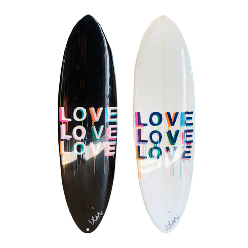 Love On Repeat White Surfboard