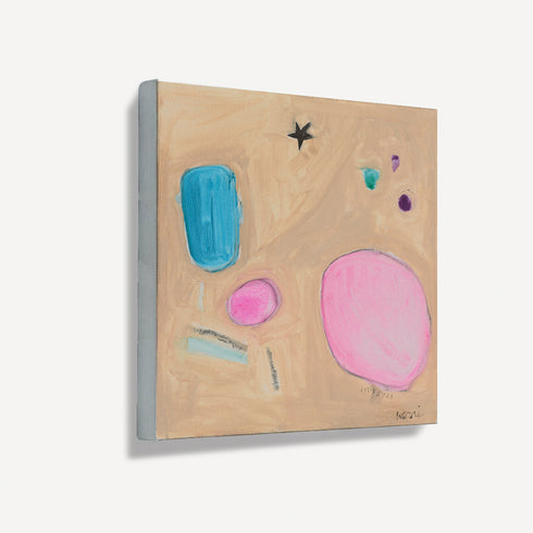 Lucky Star multicolor abstract stretched canvas wall art print for the living room, bedroom, or any space by Kerri Rosenthal